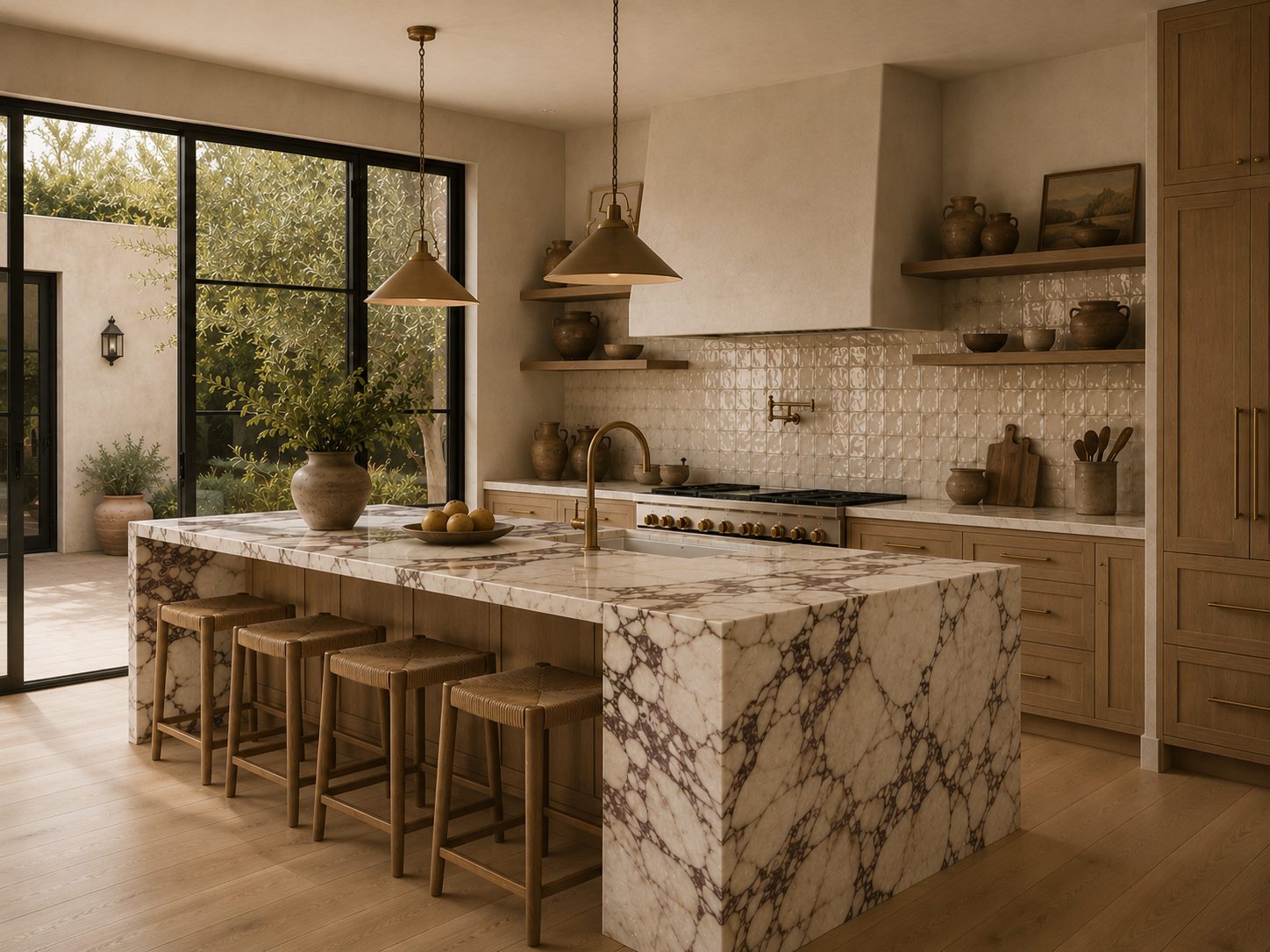 Stone and finish material samples from the sourcing library