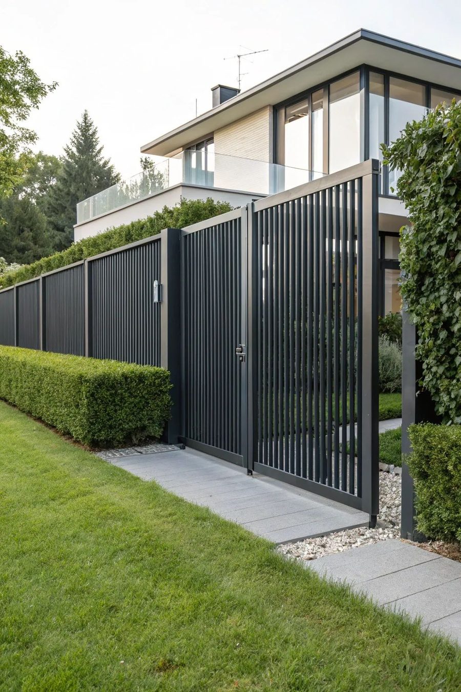 Slatted Gate aluminum fencing