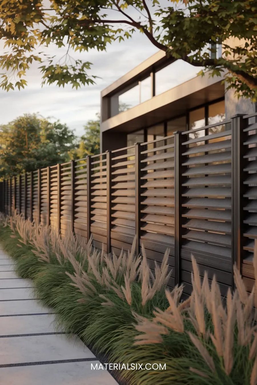 Louvered aluminum fencing
