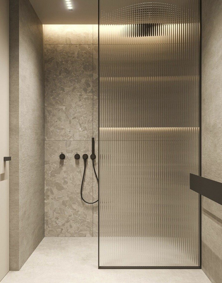 Porcelain tile surface in a modern interior