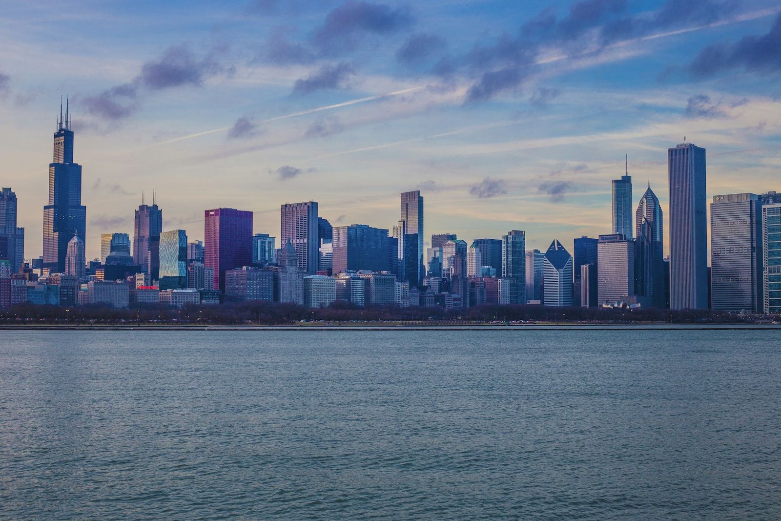 Chicago skyline along the lakefront