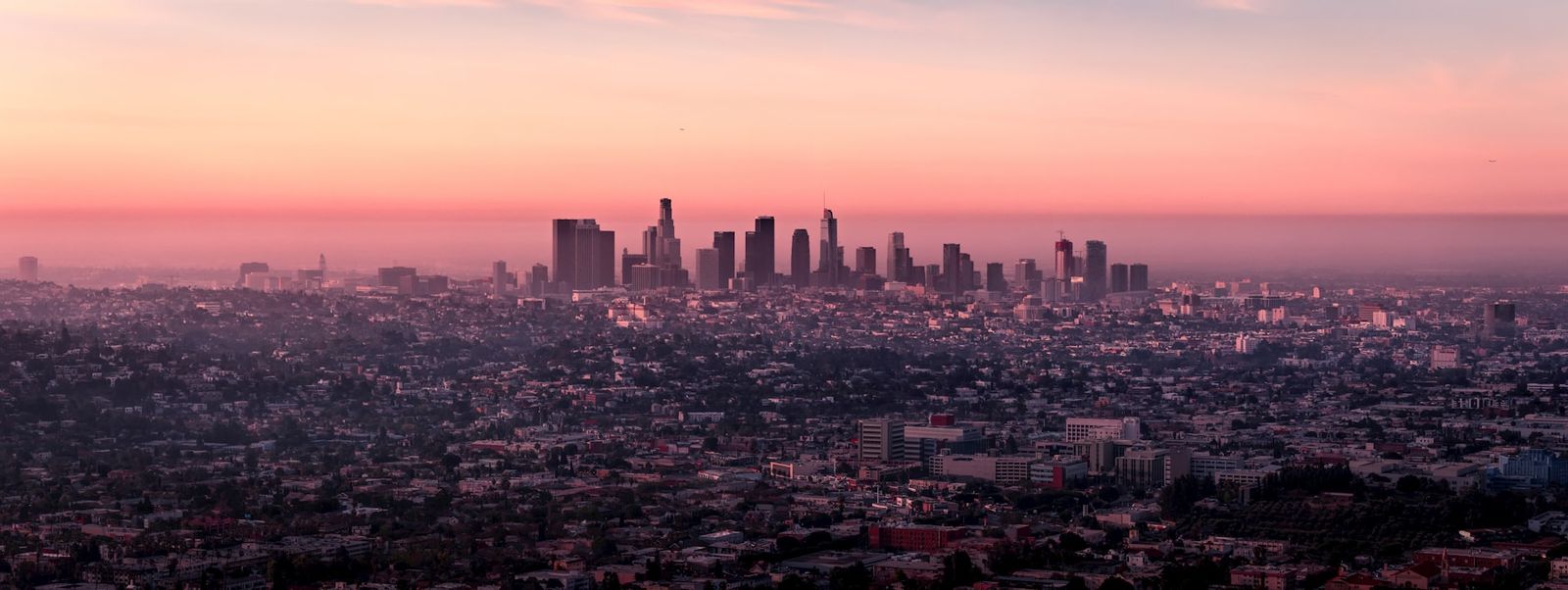 Los Angeles skyline with the hills behind
